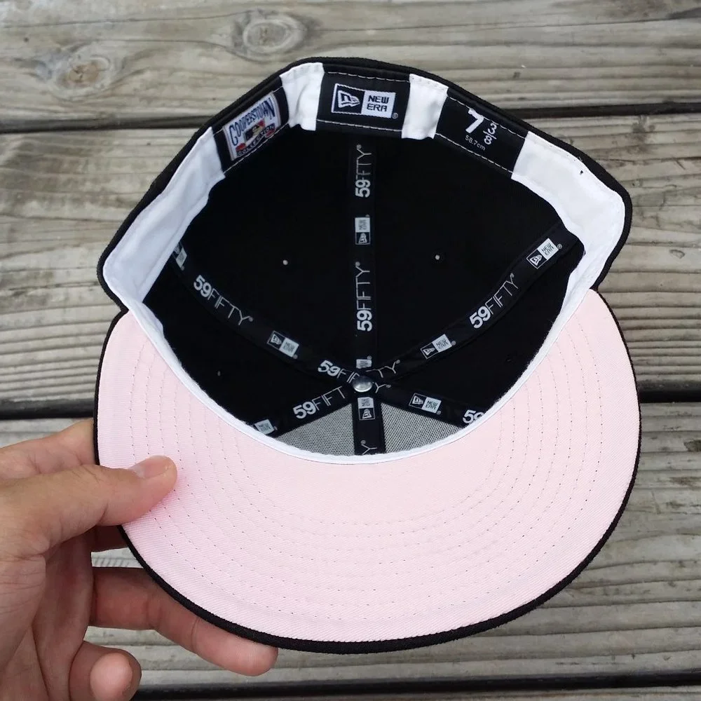 New Era San Francisco Giants 1901 All Star Game Patch Black Pink Fitted Hat Cap - Picture 6 of 6